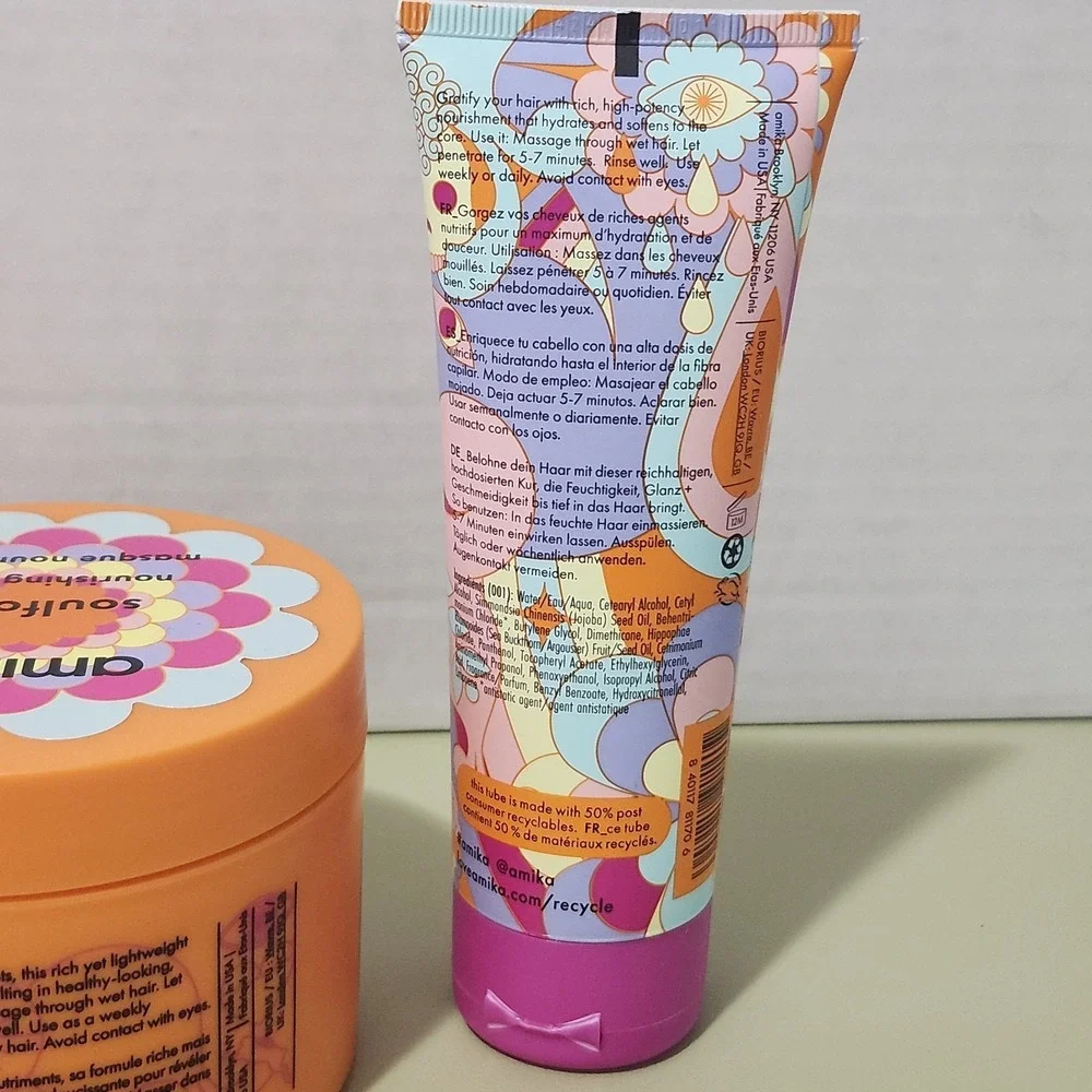 Lot of 2 AMIKA Soulfood Nourishing Hair Mask Full Size‎ All Hair Types
